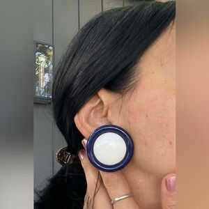 vintage Blue and White Statement Earrings
